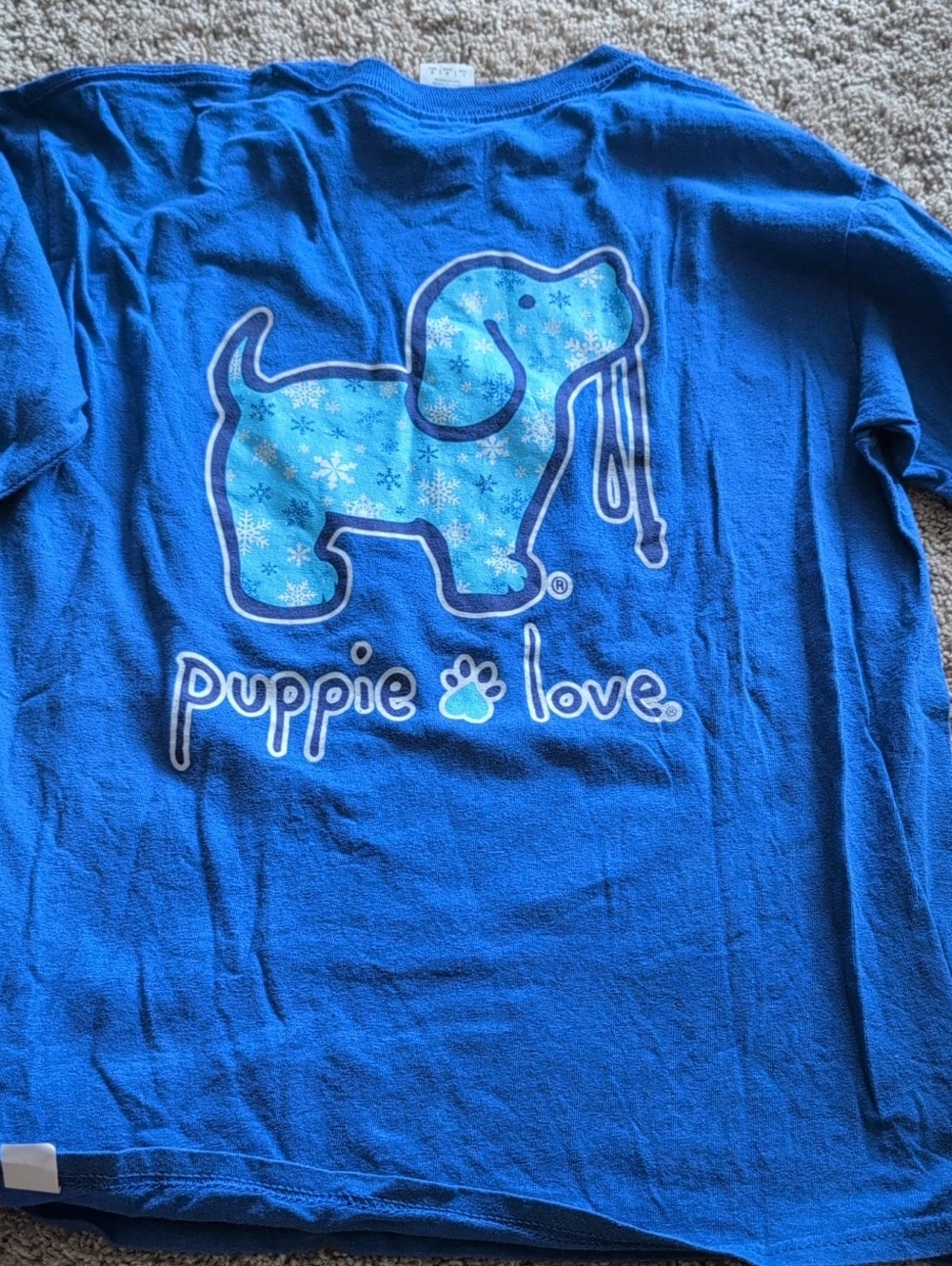 Puppie love WinterBlue Dog Graphic Tee  Girls Large